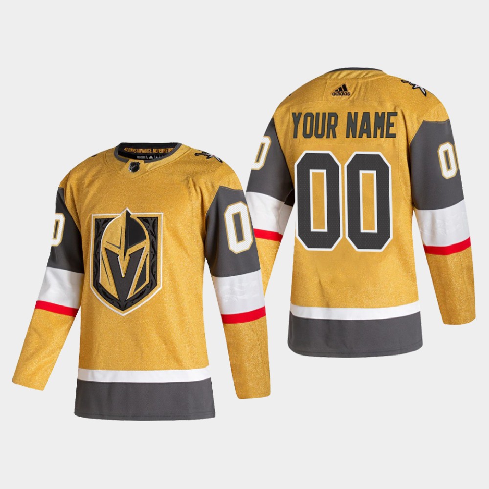 Vegas Golden Knights Custom Men's Adidas 2020-21 Authentic Player Alternate Stitched NHL Jersey Gold