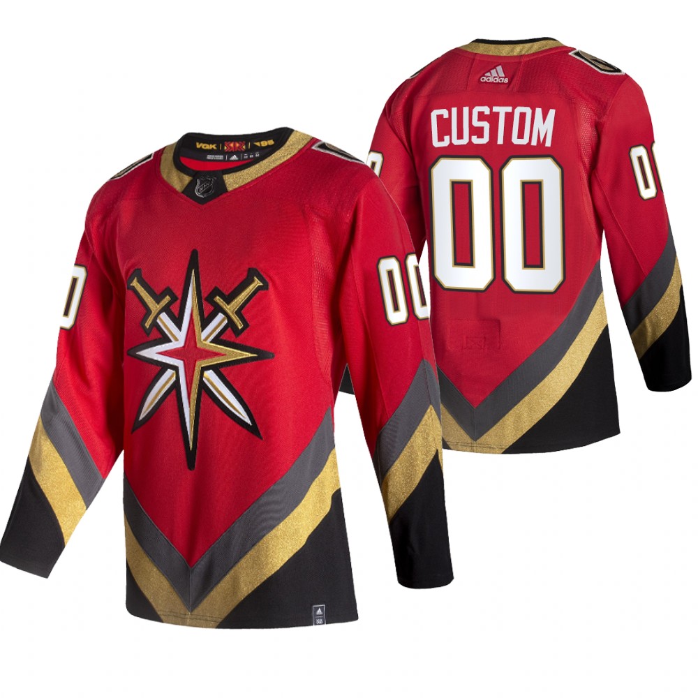 Vegas Golden Knights Custom Red Men's Adidas 2020-21 Alternate Authentic Player NHL Jersey
