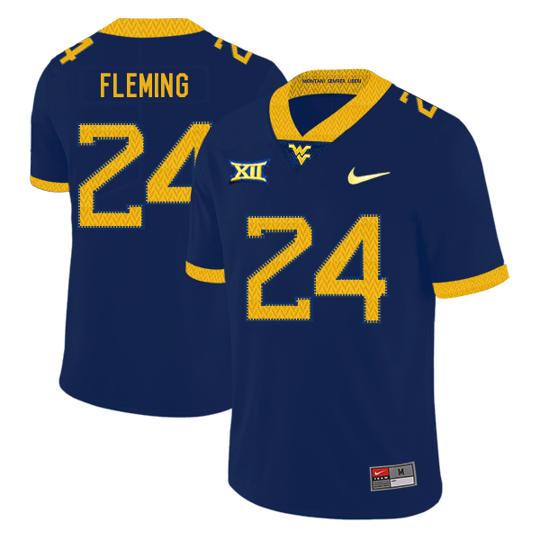 West Virginia Mountaineers 24 Maurice Fleming Navy College Football Jersey