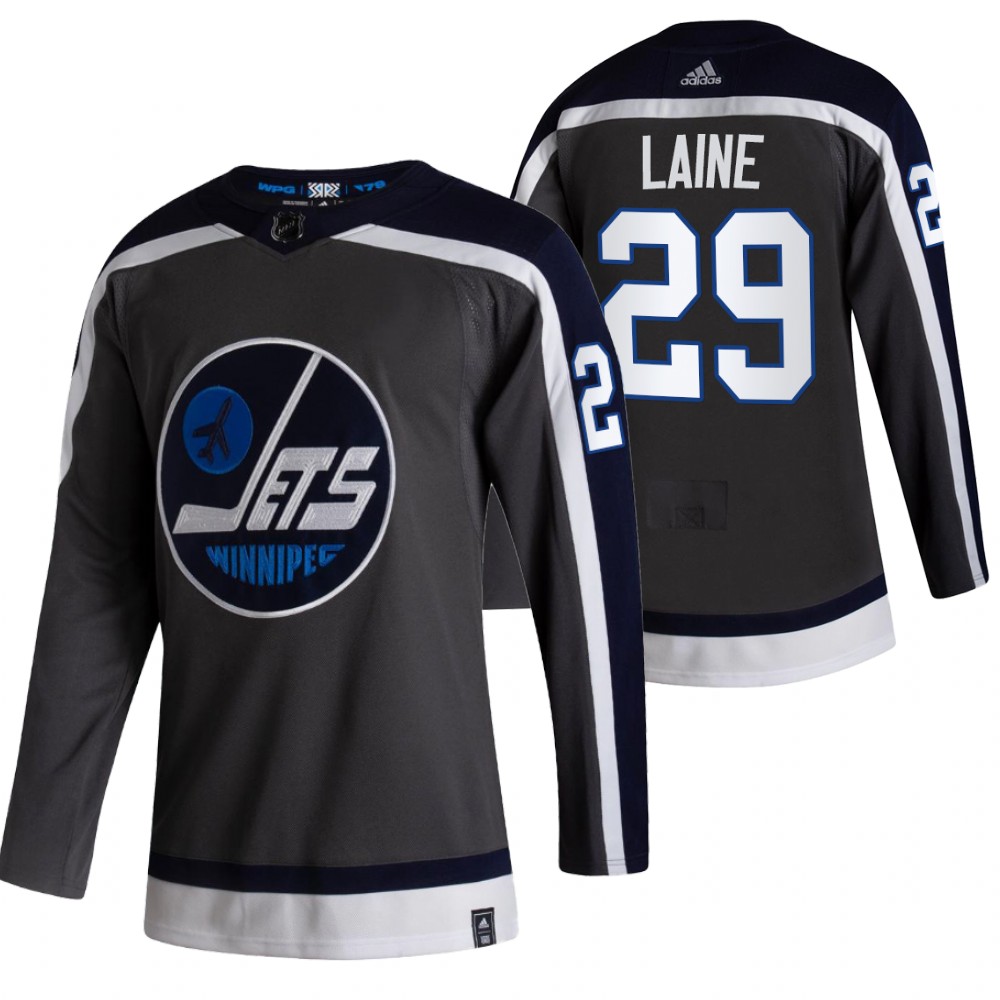 Winnipeg Jets #29 Patrik Laine Black Men's Adidas 2020-21 Reverse Retro Alternate NHL Jersey