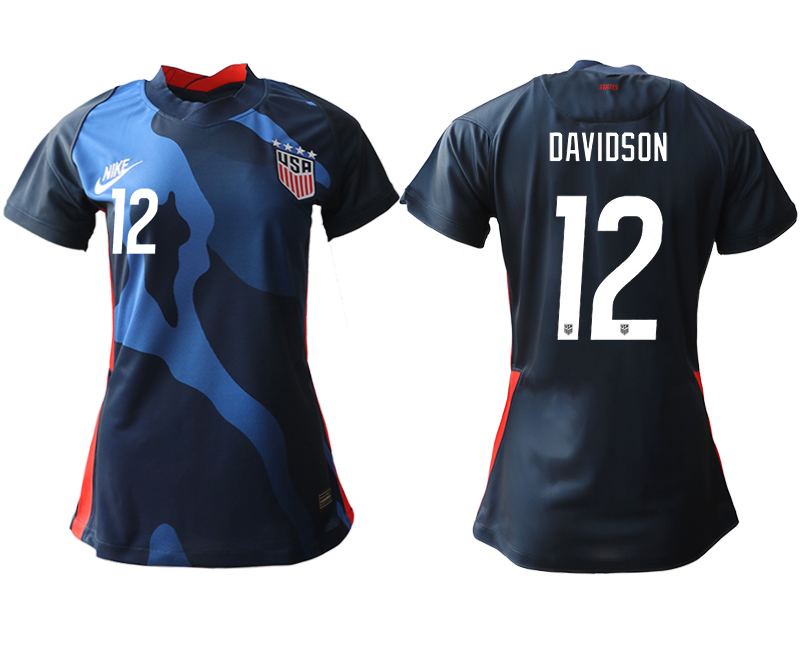 Women's 2020-21 America away aaa version 12# OAVIDSON soccer jerseys