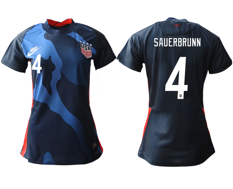 Women's 2020-21 America away aaa version 4# SAUERBRUNN soccer jerseys