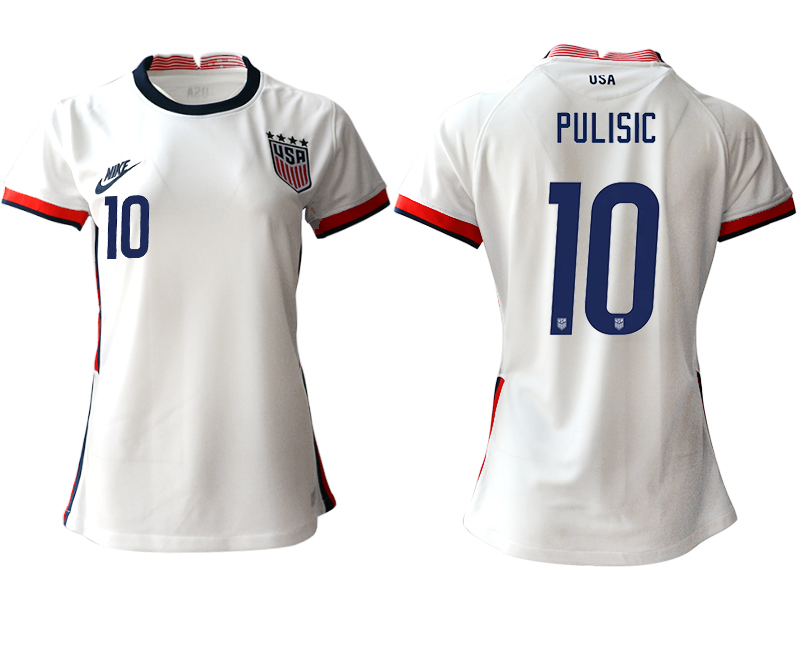Women's 2020-21 America home aaa version 10# PULISIC soccer jerseys