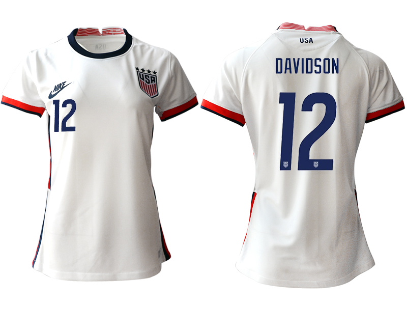 Women's 2020-21 America home aaa version 12# OAVIDSON soccer jerseys