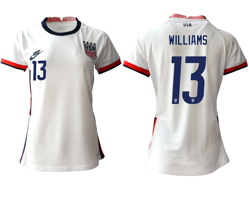 Women's 2020-21 America home aaa version 13# WILLIAMS soccer jerseys