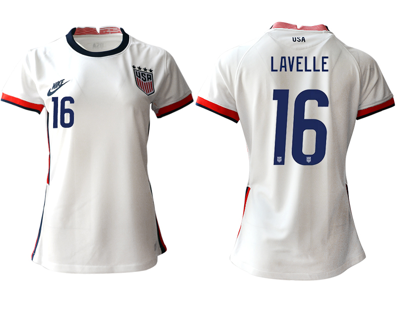Women's 2020-21 America home aaa version 16# LAVELLE soccer jerseys