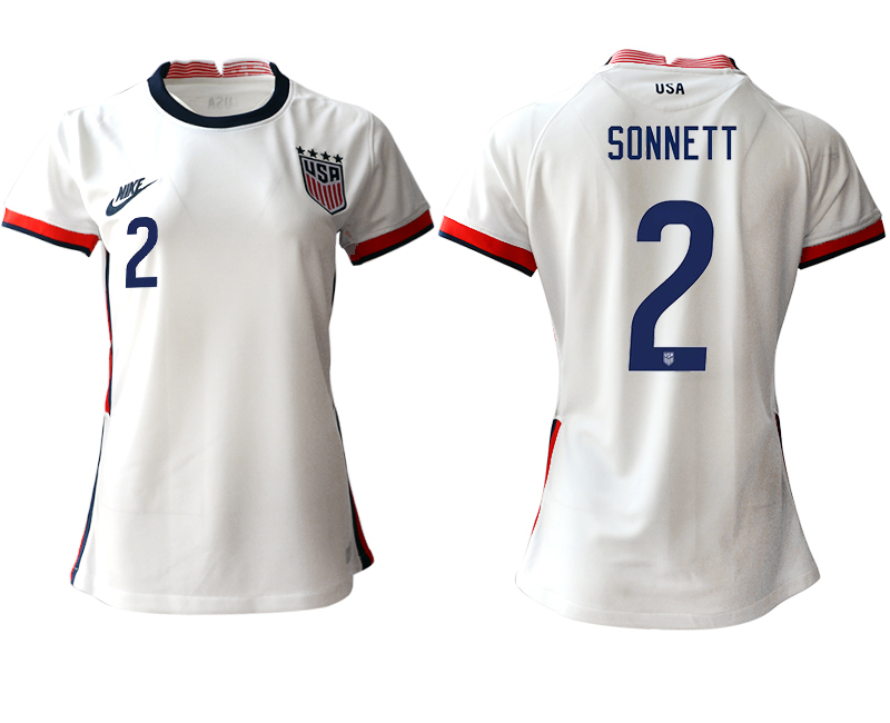 Women's 2020-21 America home aaa version 2# SONNETT soccer jerseys