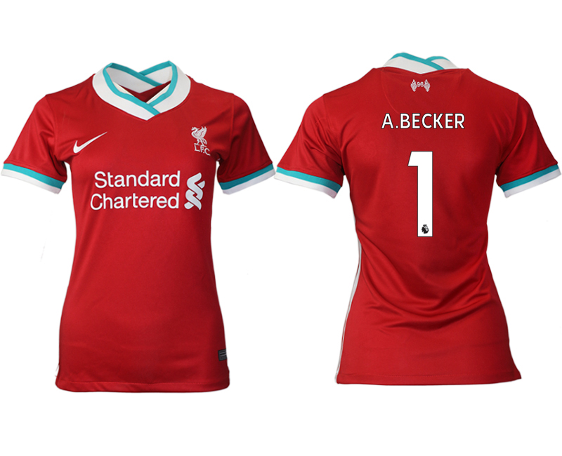 Women's 2020-21 Liverpool home aaa version 1# A.BECKER soccer jerseys