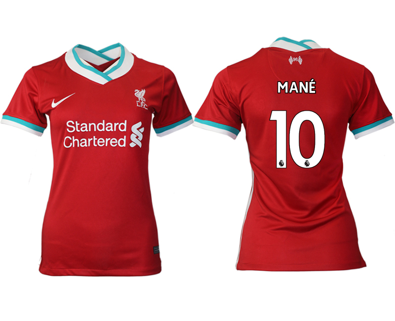 Women's 2020-21 Liverpool home aaa version 10# MANE soccer jerseys