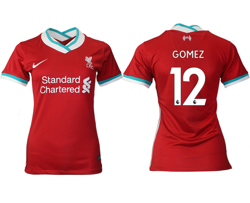 Women's 2020-21 Liverpool home aaa version 12# GOMEZ soccer jerseys