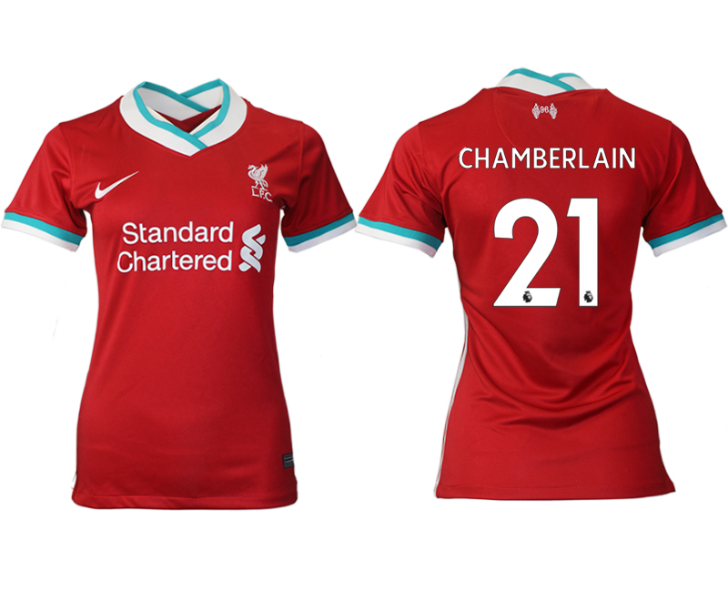 Women's 2020-21 Liverpool home aaa version 21# CHAMBERLAIN ]soccer jerseys