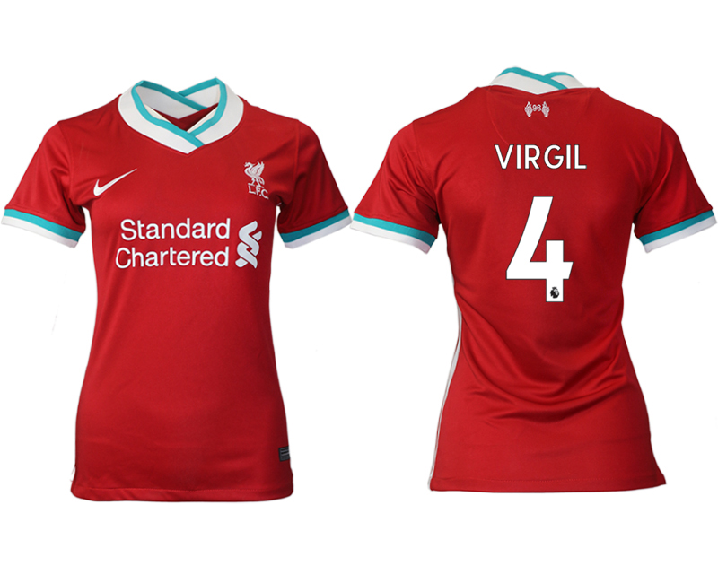 Women's 2020-21 Liverpool home aaa version 4# VIRGIL soccer jerseys