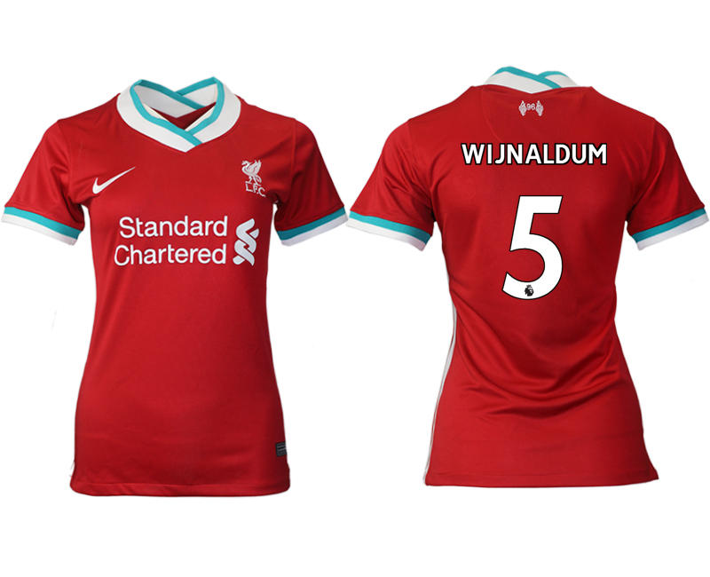 Women's 2020-21 Liverpool home aaa version 5# WIJNALDUM soccer jerseys