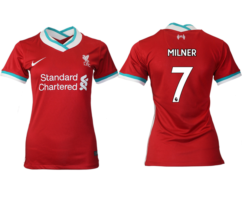 Women's 2020-21 Liverpool home aaa version 7# MILNER soccer jerseys