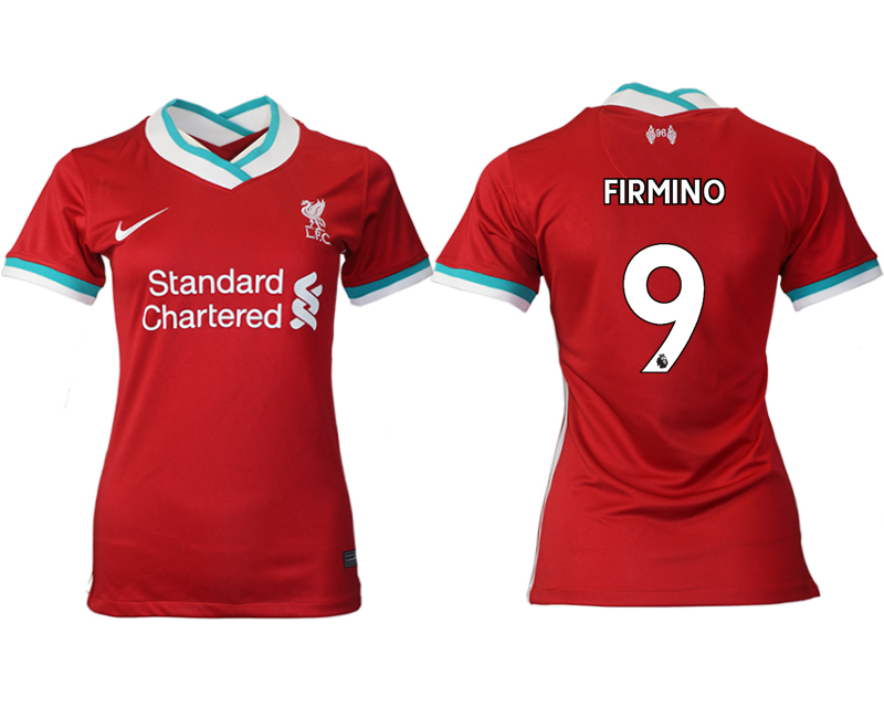Women's 2020-21 Liverpool home aaa version 9# FIRMINO soccer jerseys