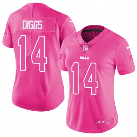 Women's Buffalo Bills #14 Stefon Diggs Pink Vapor Untouchable Stitched NFL Nike Limited Jersey