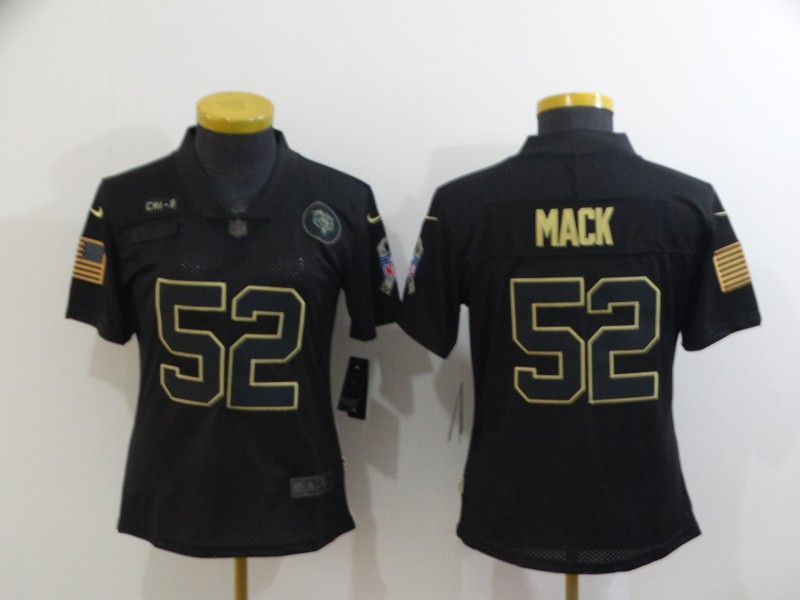 Women's Chicago Bears #52 Khalil Mack Black 2020 Salute To Service ...