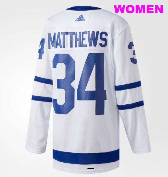 Women's Toronto Maple Leafs #34 Auston Matthews Road Authentic White away Jersey