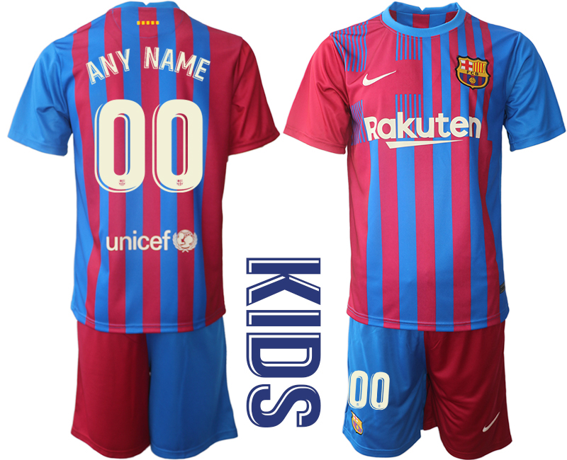 Youth 2021-2022 Club Barcelona home red customized Nike Soccer Jerseys