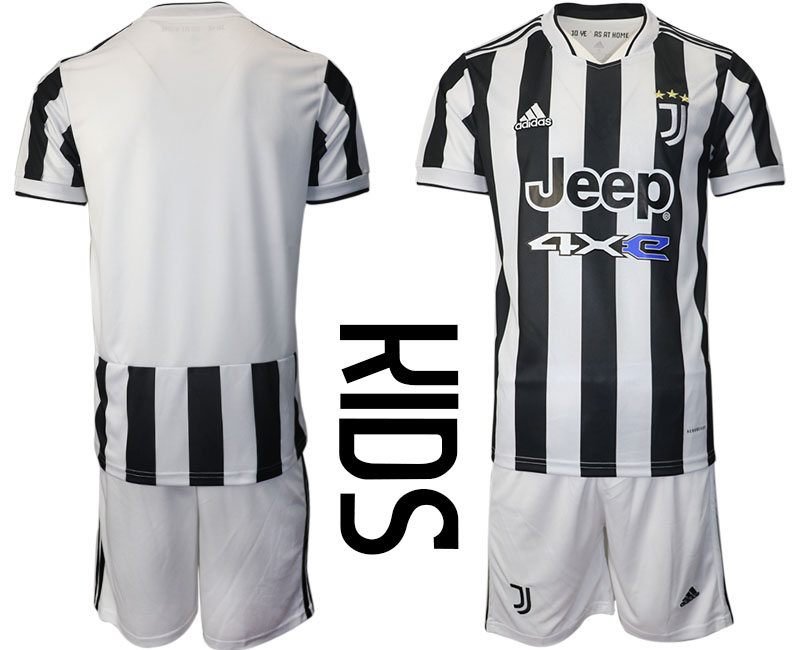 Youth 2021-2022 Club Juventus home white blank Adidas Soccer Jersey