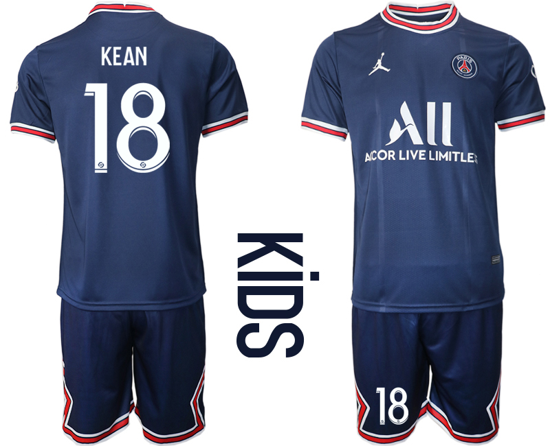 Youth 2021-22 Paris Saint-Germain home 18# KEAN soccer jerseys