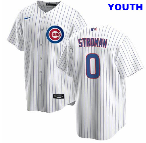 Youth's Marcus Stroman Chicago Cubs #0 Home white strip Jersey by Nike