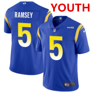 Youth Los Angeles Rams #5 Jalen Ramsey Royal Vapor Untouchable Limited Stitched Jersey