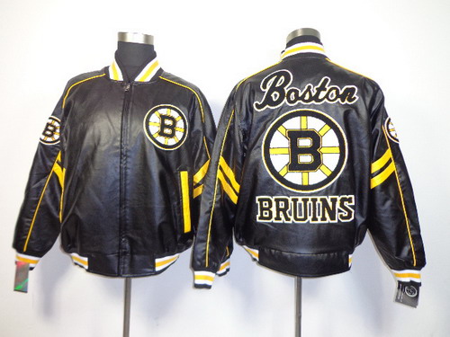 Boston Bruins Blank Black Leather Coat