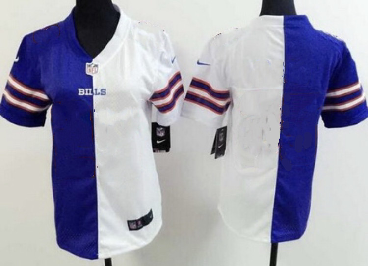 Men's Nike Buffalo Bills Blank/Custom Blue/White Two Tone Elite NFL jersey